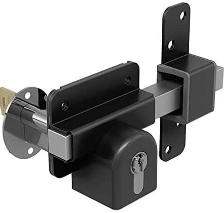 Gatemate 1490096 Euro P11 Long Throw Double Lock, Black/Stainless Steel, 70 mm