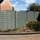 A photo of a green garden fence