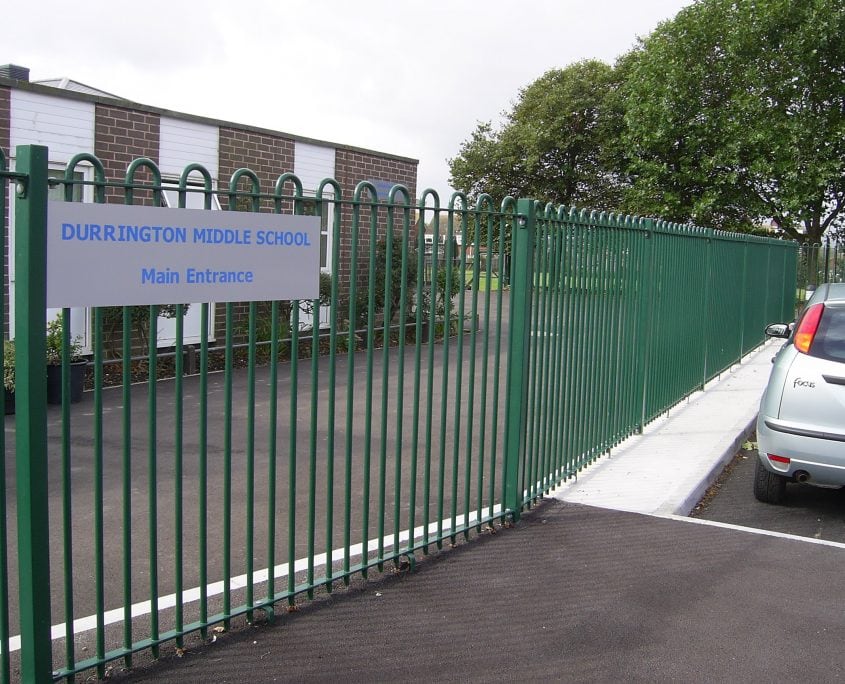 A photo of fencing installed for Durrington School