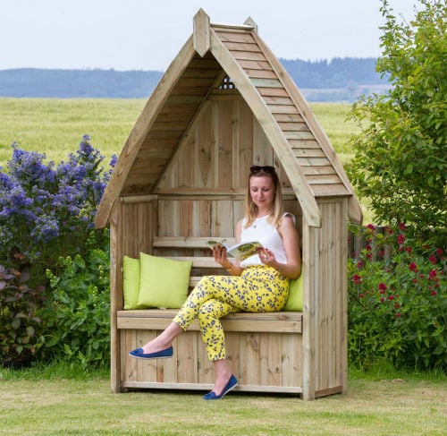 photo of Cheltenham Arbour wooden garden furniture with Storage Box