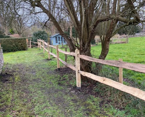 Post and rail fencing