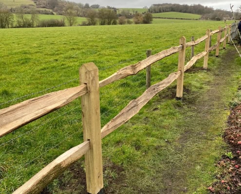 Post and rail fencing
