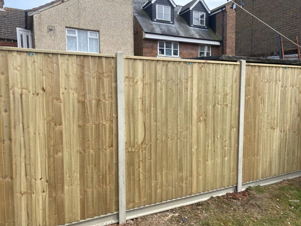 Heavy Duty Closeboard Panels with concrete posts and gravel boards