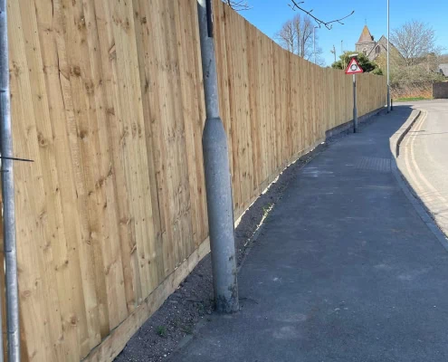 Photo of Timber closeboard fencing installed by Knight Fencing at Salisbury Railway Station