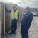 Work experience student Joey and Shane from Knight Fencing at a timber fencing site in Chichester