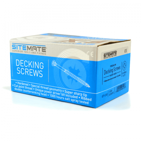 Box of Sitemate decking screws