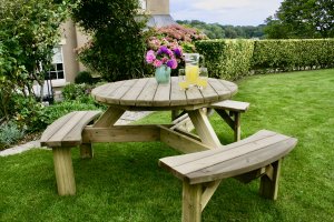 Six Seater Round Picnic Table