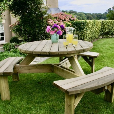 Six Seater Round Picnic Table