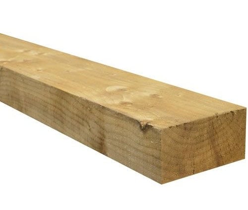 New pressure-treated softwood sleepers