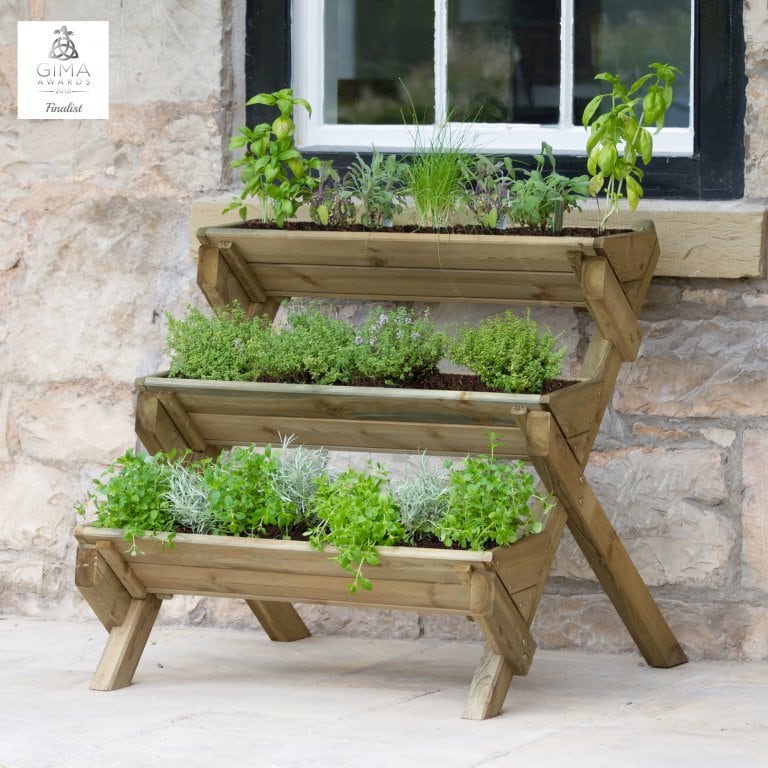 Zest Stepped Planter Wooden Herb Planter Knight Fencing