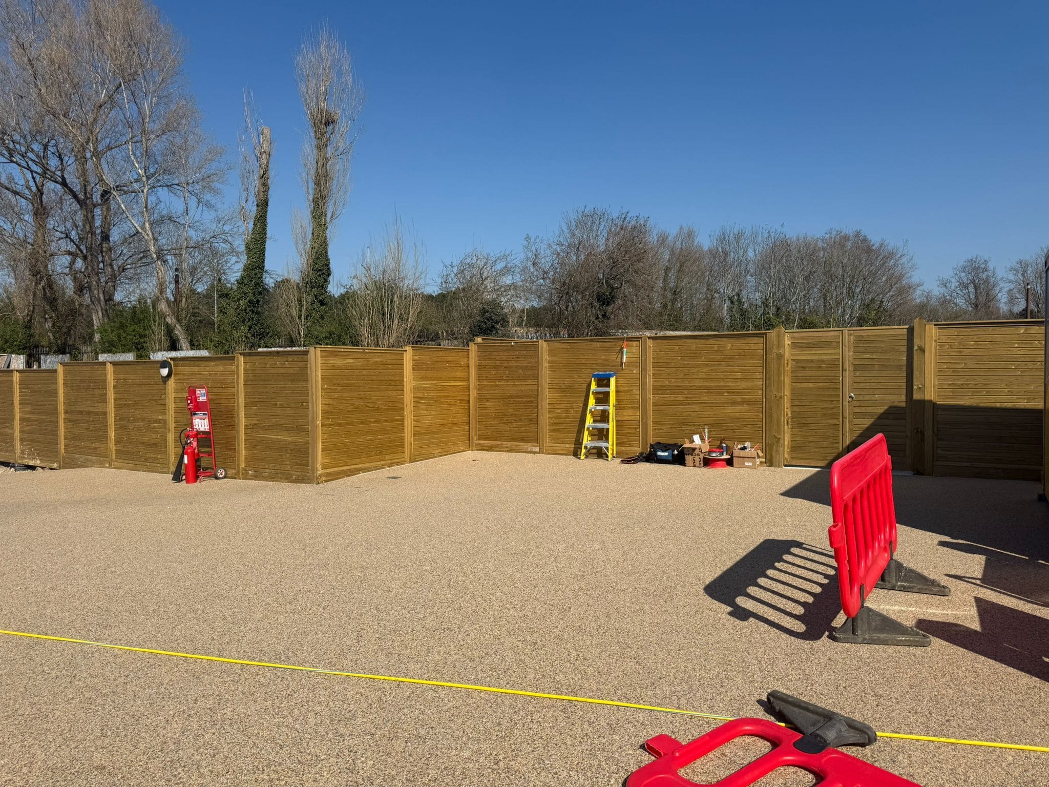 2.0m high Jacksons tongue and groove fencing and marine-coated mesh gates at Hilsea Lido