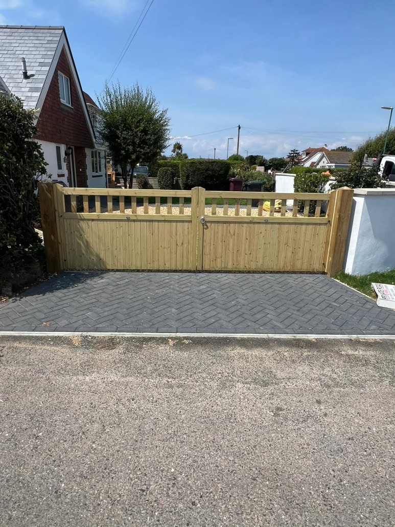 light timber goodwood driveway gates installation