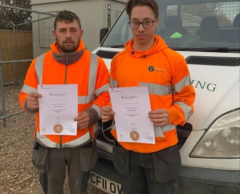 Liam & Lewis with their Fencing apprenticeship level 2 pass certificates