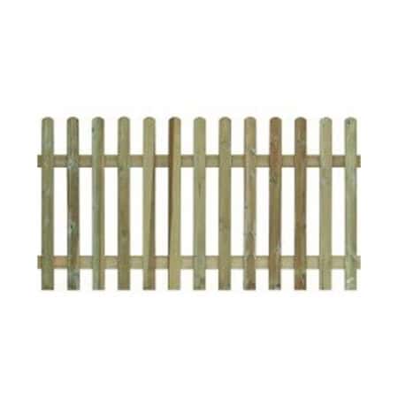 Rounded top wooden palisade fencing