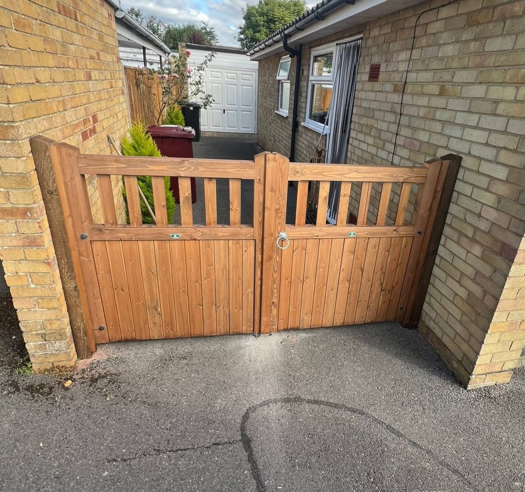 stained wood goodwood side access gates