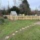 1000mm high timber picket fencing and matching gate installed at a primary school