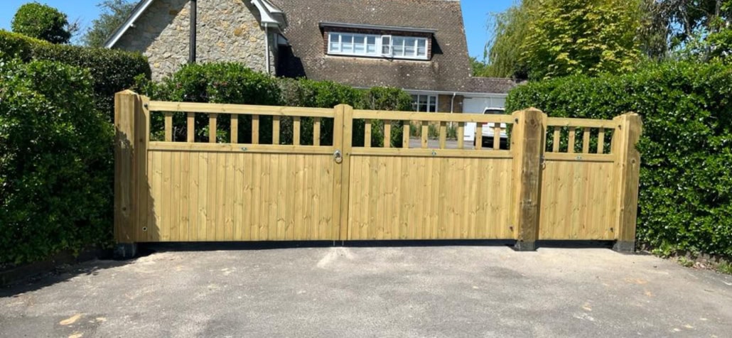wide double goodwood timber driveway gates